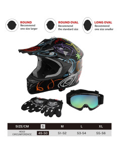 Casco Integral TCT-MOTORPARTS Niños Motocross Negro Graffiti 2