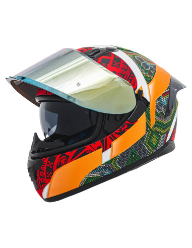 Casco Integral HAX Obsidian Doble Visera Huichol Verde