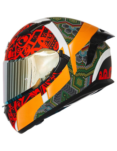 Casco Integral HAX Obsidian Doble Visera Huichol Verde