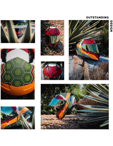 Casco Integral HAX Obsidian Doble Visera Huichol Verde