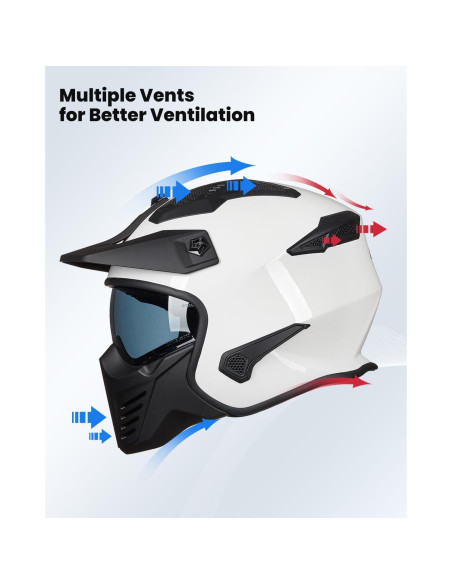 Casco Abierto ILM 726X para Motocicleta Blanco XL