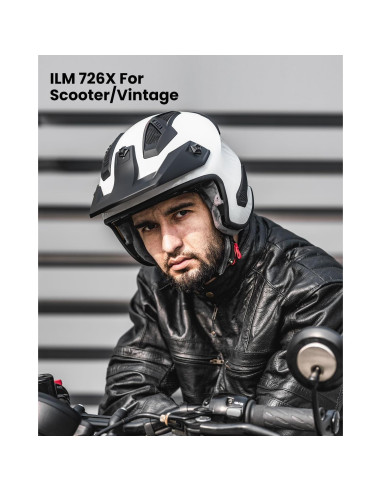 Casco Abierto ILM 726X para Motocicleta Blanco XL