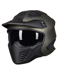 Casco Abierto ILM 726X Verde Medianoche M para Motocicleta