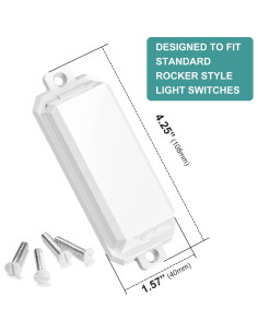 Protector de Interruptor de Luz CLYMENE Estilo Rocker Blanco 2 Pzs 2