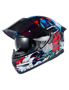 Casco Integral HAX Obsidian Doble Visera Samurai Rojo M
