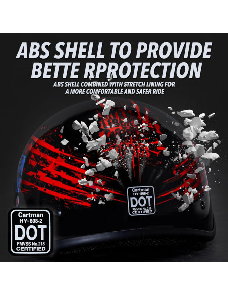 Casco de medio rostro CARTMAN CM-808AFS Calavera Patriótica