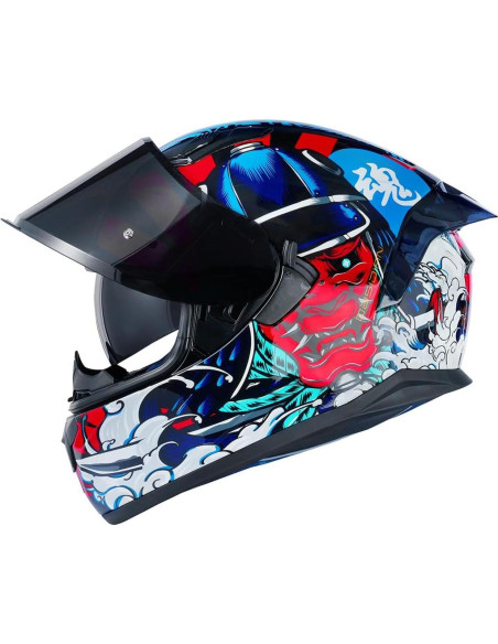 Casco Integral HAX Obsidian Doble Visera Samurai Rojo M Casco Integral HAX Obsidian Doble Visera Samurai Rojo M