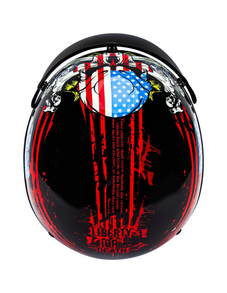 Casco de medio rostro CARTMAN CM-808AFS Calavera Patriótica