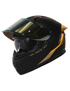 Casco Integral HAX Obsidian Doble Visera Negro Mate XL