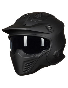 Casco Abierto ILM 726X para Motocicleta Negro Mate 1.70 kg