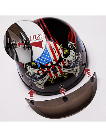 Casco Medio Rostro CARTMAN CM-808AFL Calavera Americana