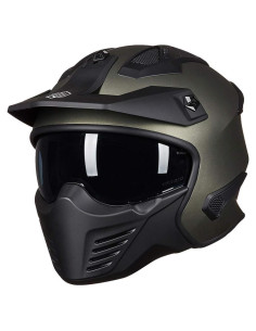 Casco Abierto ILM 726X Verde Medianoche para Motocicleta