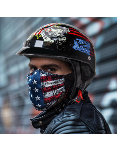 Casco Medio Rostro CARTMAN CM-808AFL Calavera Americana