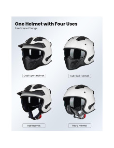 Casco Abierto ILM 726X Blanco para Motocicleta L 2