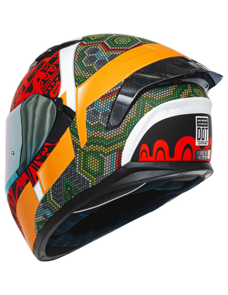 Casco Integral HAX Obsidian Doble Visera Huichol Verde M Casco Integral HAX Obsidian Doble Visera Huichol Verde M