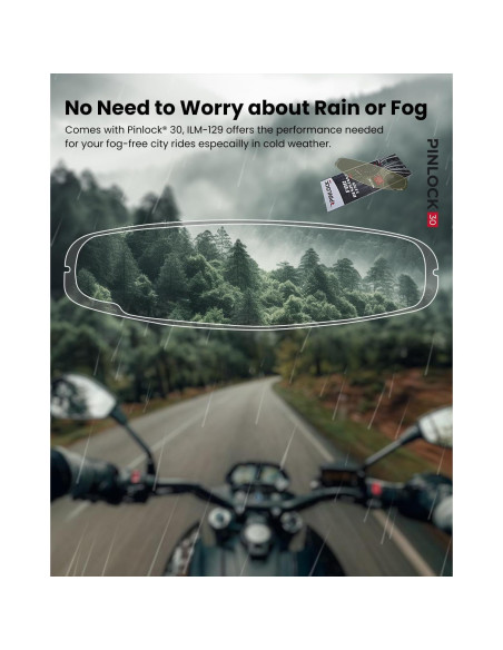 Casco de Moto ILM 129 Cara Completa Antivaho Negro Mate