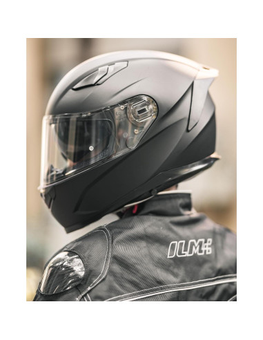 Casco de Moto ILM 129 Cara Completa Antivaho Negro Mate
