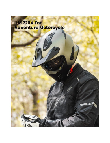 Casco Abierto ILM 726X Verde Medianoche para Motocicleta