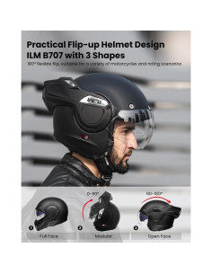 Casco Modular ILM B707 Vintage Negro Mate XL 2