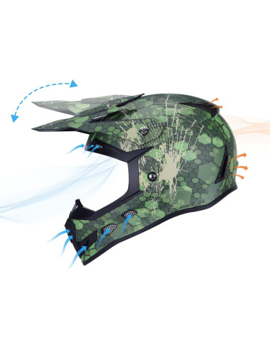 Casco GLX GX623 para ATV/Moto - Camuflaje - Pequeño - DOT