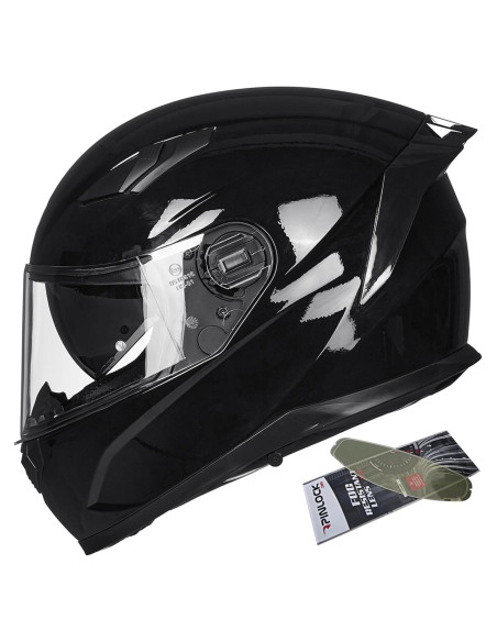 Casco de Moto ILM Full Face Modelo 129 Negro Brillante