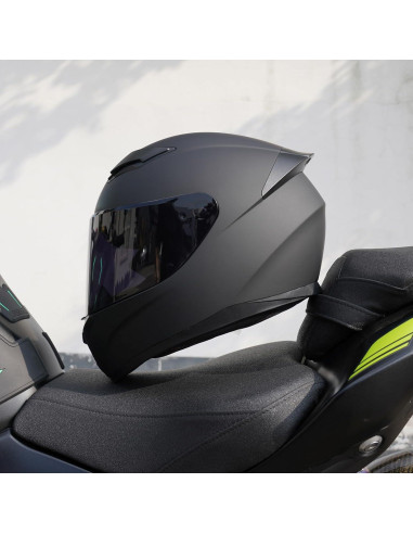 Casco Integral Negro JQF Gear WS-607 XL Aprobado DOT