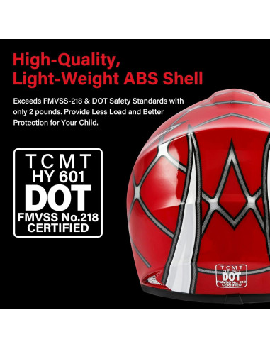 Casco Infantil SLMOTO Araña Roja + Gafas y Guantes