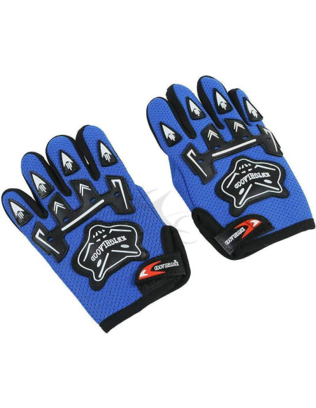 Casco SLMOTO para Niños Motocross Llama Azul + Gafas + Guantes