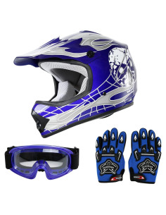 Casco Infantil SLMOTO Calavera Azul para Motocross 1.63 kg