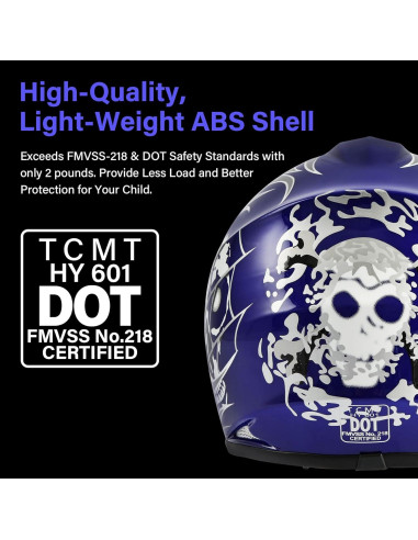 Casco Infantil SLMOTO Calavera Azul para Motocross 1.63 kg