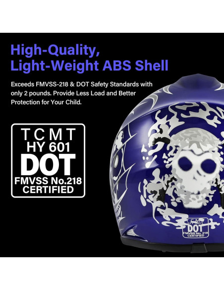 Casco Infantil SLMOTO Calavera Azul para Motocross 1.63 kg