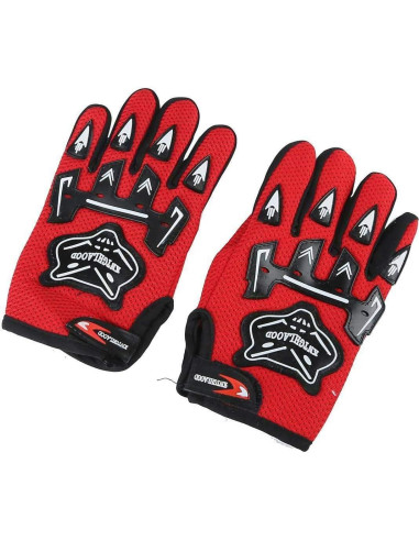 SLMOTO Casco Infantil Mediano Araña Roja + Gafas y Guantes