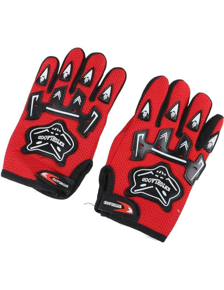 SLMOTO Casco Infantil Mediano Araña Roja + Gafas y Guantes