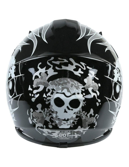 Casco SLMOTO para Niños Motocross Calavera Negra Mediano