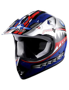 Casco Motocross Kids Power Gear Shark Azul Grande 2
