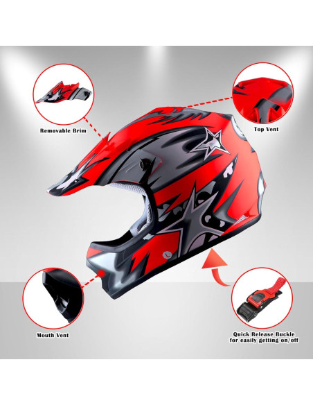 Casco de Motocross Power Gear Rojo Mate L 53-54 cm