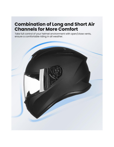 Casco de Moto ILM ST-06 Integral Negro Mate Mediano