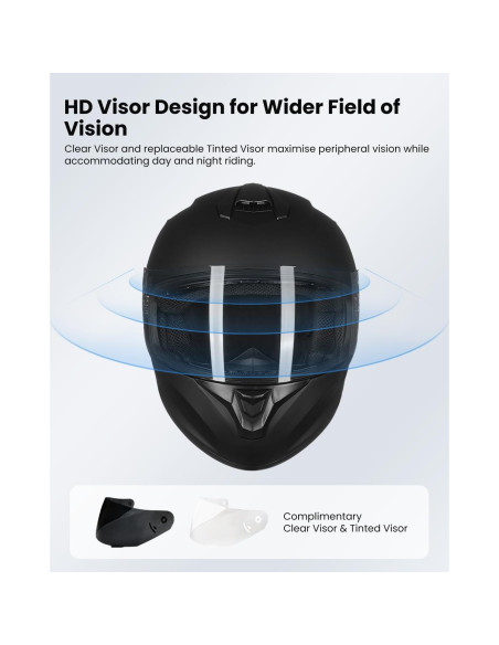 Casco de Moto ILM ST-06 Integral Negro Mate Mediano