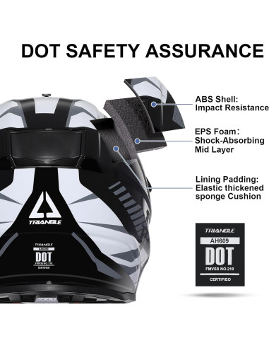 Casco Triangle AH609 Dual Sport para Motocicleta 2,17 kg