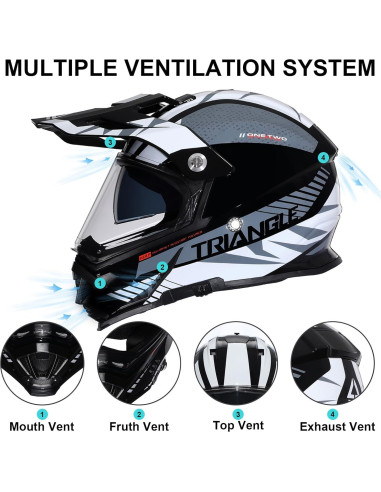 Casco Triangle AH609 Dual Sport para Motocicleta 2,17 kg