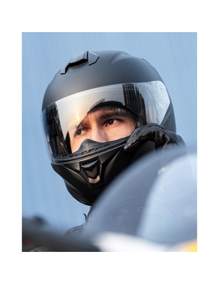 Casco de Moto ILM ST-06 Grande Negro Mate con Ventilación