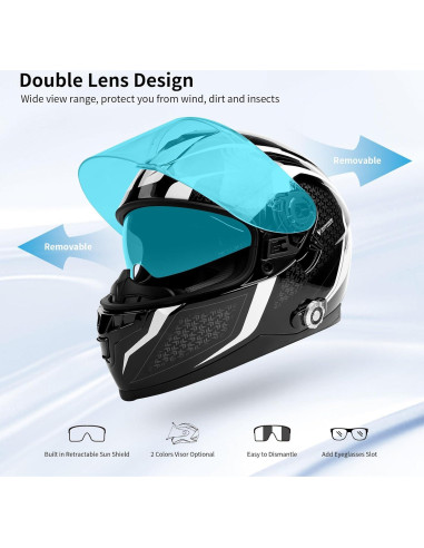 Casco de Moto FreedConn BM12 Bluetooth 5.0 Intercomunicador