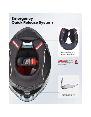 Casco de Motocicleta ILM 861C Fibra de Carbono Doble Visera S