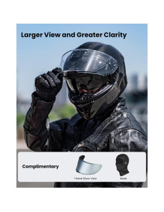 Casco ILM de Motocicleta Fibra Carbono Modelo 861C Grande 2