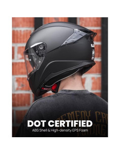 Casco de Moto ILM 861A Doble Visor Negro Mate T. Grande 2