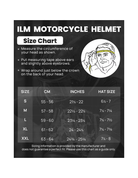 Casco de Moto ILM 861A Doble Visor Negro Mate T. Grande