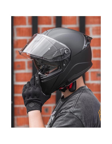 Casco de Moto ILM 861A Doble Visor Negro Mate T. Grande