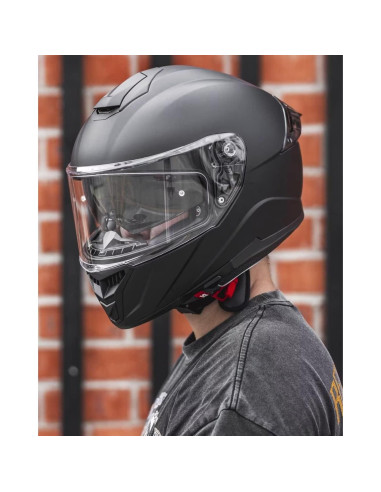 Casco de Moto ILM 861A Doble Visor Negro Mate T. Grande