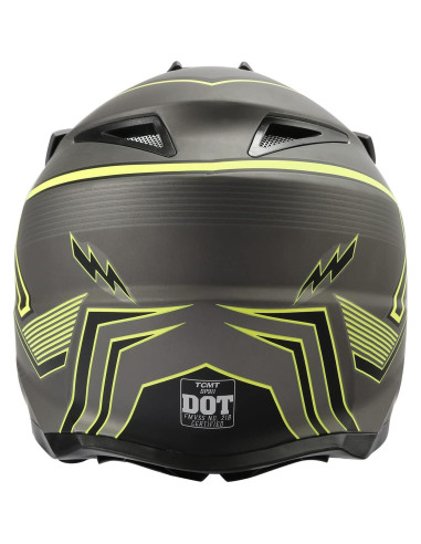 Casco de Motocicleta TCT-MOTORPARTS Grande Negro DOT