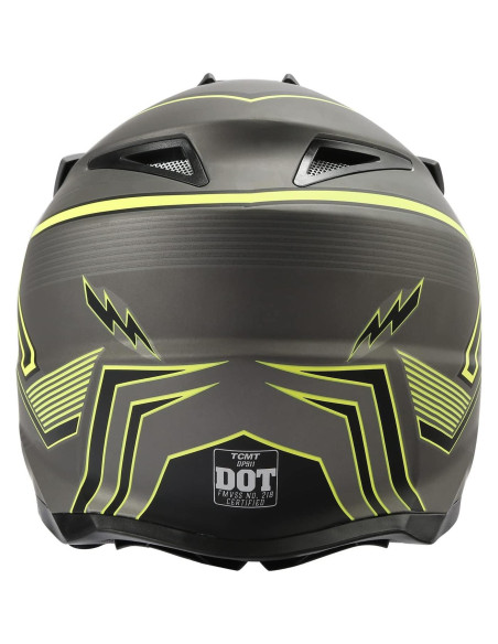 Casco de Motocicleta TCT-MOTORPARTS Grande Negro DOT